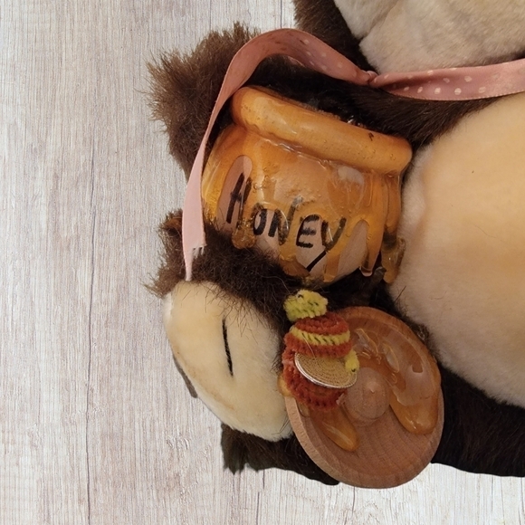 OZARK ORZEK "Elmo" Honey Bear Vintage 1990 bee's and Honey pot, Soft plush T36 - Picture 9 of 11